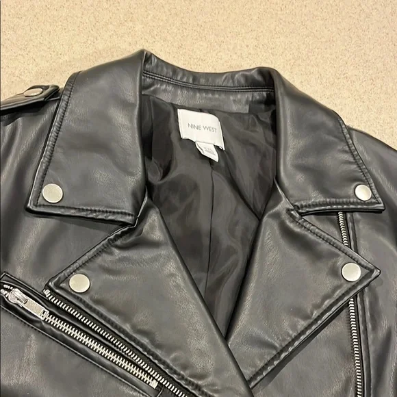 Faux Leather Black Jacket. - Picture 3 of 4